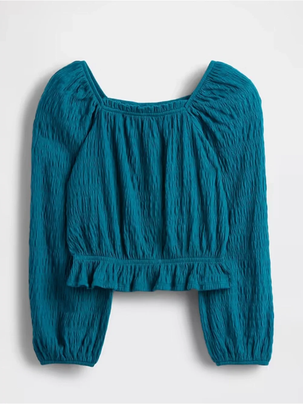 NWT GapKids Teal Crinkle Peplum Top-XL
